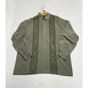 Vintage Monzini Collection Men’s XL Button Down geometric print made in USA  90s